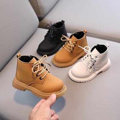 Meninos Meninas Botas Bonito Casual Confortável Corda de Amarrar Zíper Design Antiderrapante Botas Curtas Sapatos Infantis