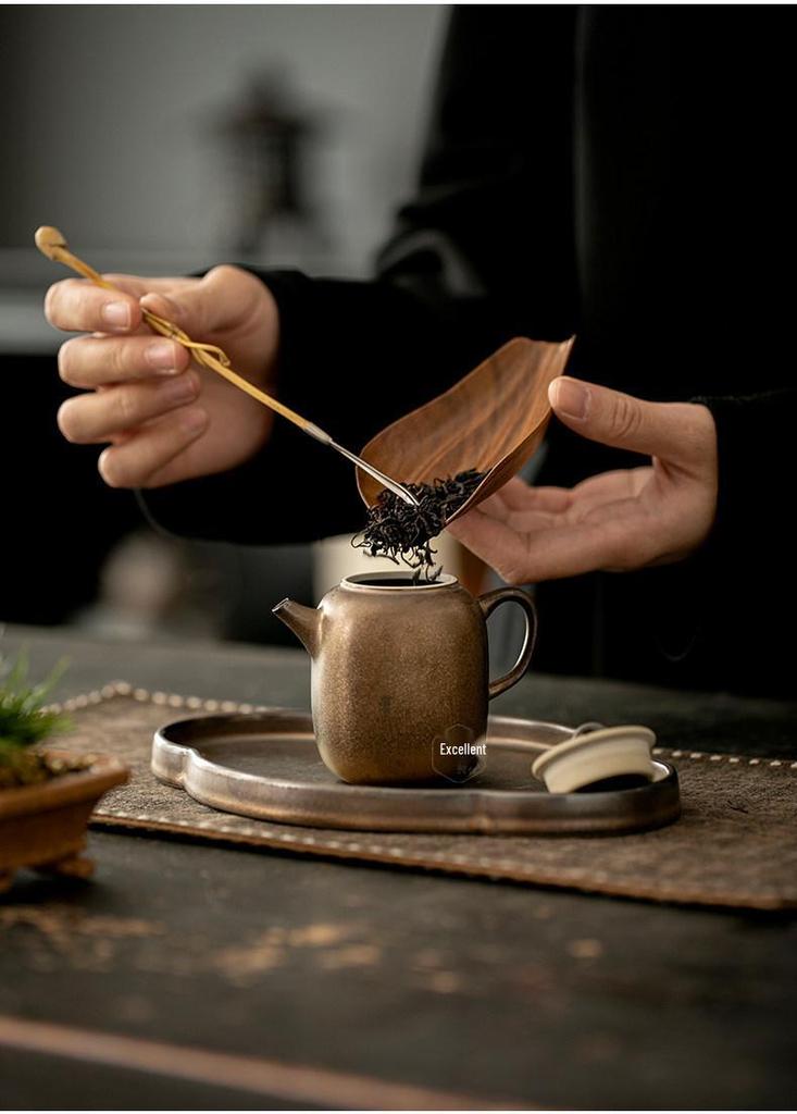 Compact Ceramic Tea Set for One - Includes Teapot, Teacup, and Mini Tea Table. Perfect for Home or Office. Ideal for Kung Fu Tea Rituals.