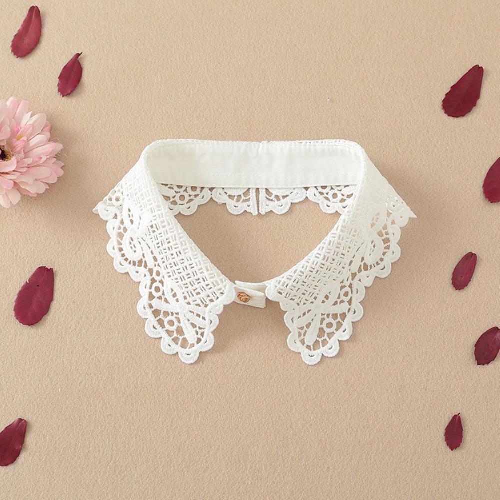 Detachable False Collar Lace Floral Decoration Collar Fashion Fake Collar White 2