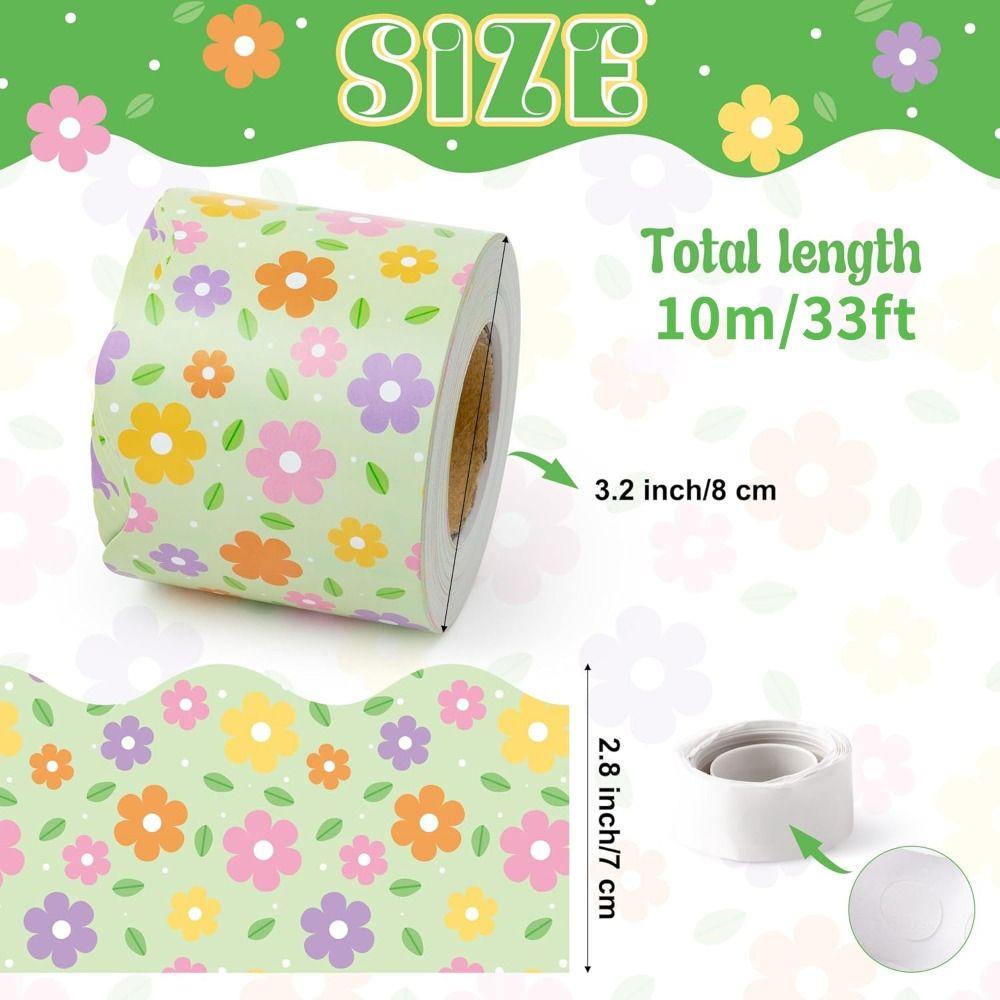 Flower Poster Border Stickers  for Classroom Bulletin Board Home Party