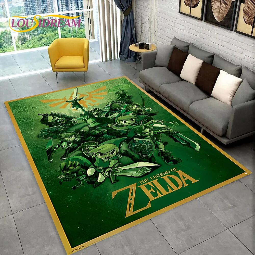 3D Z-Zelda2 HD Link Spiel Cartoon Teppich Teppich für Schlafzimmer Wohnzimmer Zuhause Sofa Dekoration, Kinder Spielen Große Dekor Bodenmatte