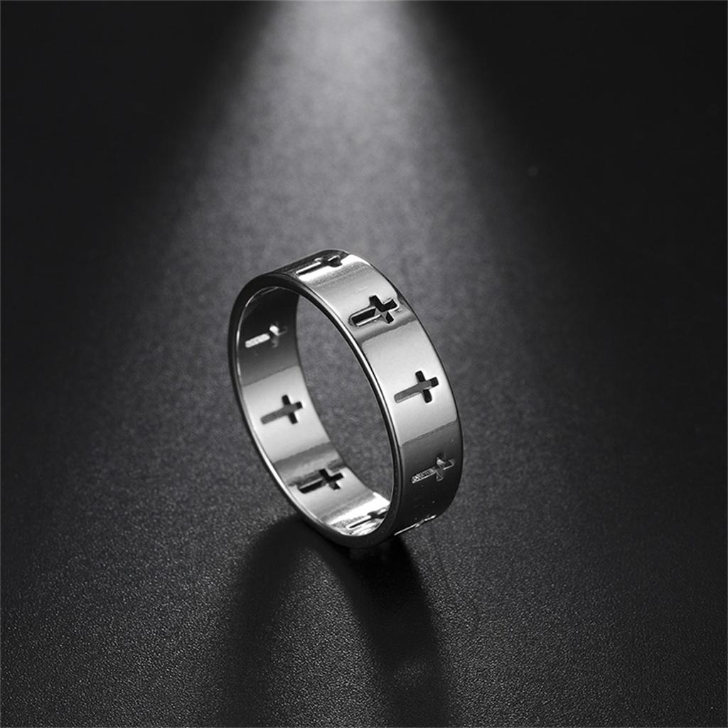 Classic Christian Cross Rings for Women Men Stainless Steel Jesus Supernatural Protection Amulet Jewelry Party Gifts