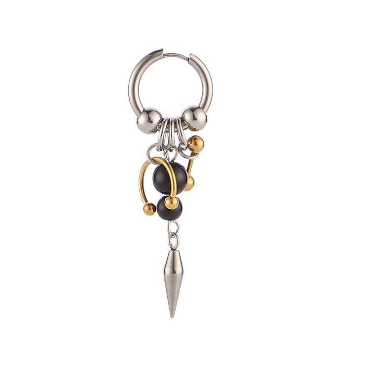 1pair Grunge Rock Stainless Steel Jewelry Chains Stitched Rivet Earrings for Women Fashion Goth Earrings Charms Punk Accessories