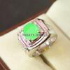 Jade Oval Cut Gemstone With 925 Sterling Silver Ring For Men's #B144 JL375671585856