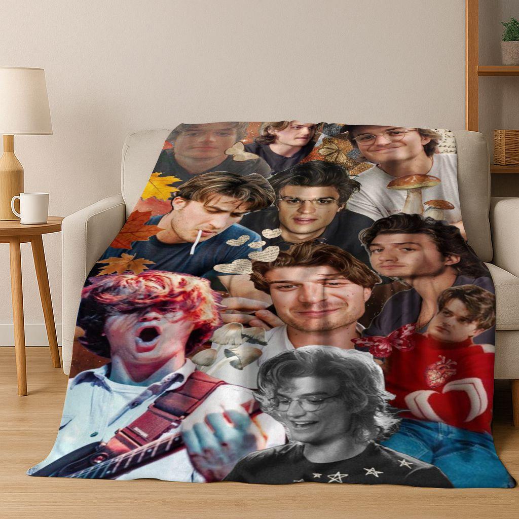 2026 New Joe Keery Art Flannel Blanket,warm and Cozy Soft Throw Blanket for Home Bedroom Bed Sofa Picnic Office Cover Gift Kids