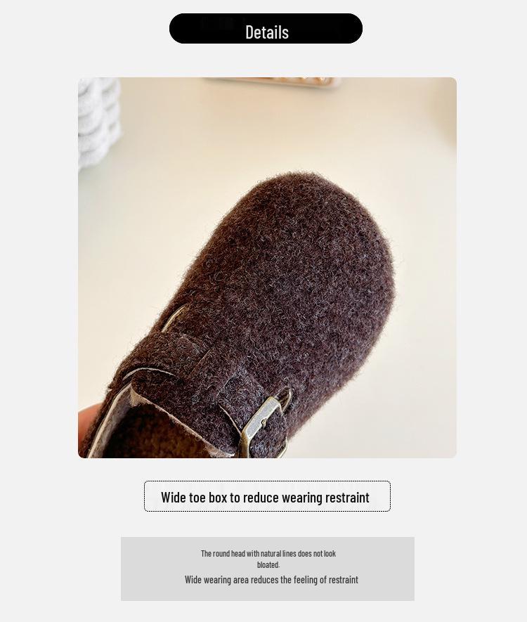Birkenstock Winter 2025 Girls' Velvet Fur Shoes - Soft Sole, Thickened for Boys & Girls