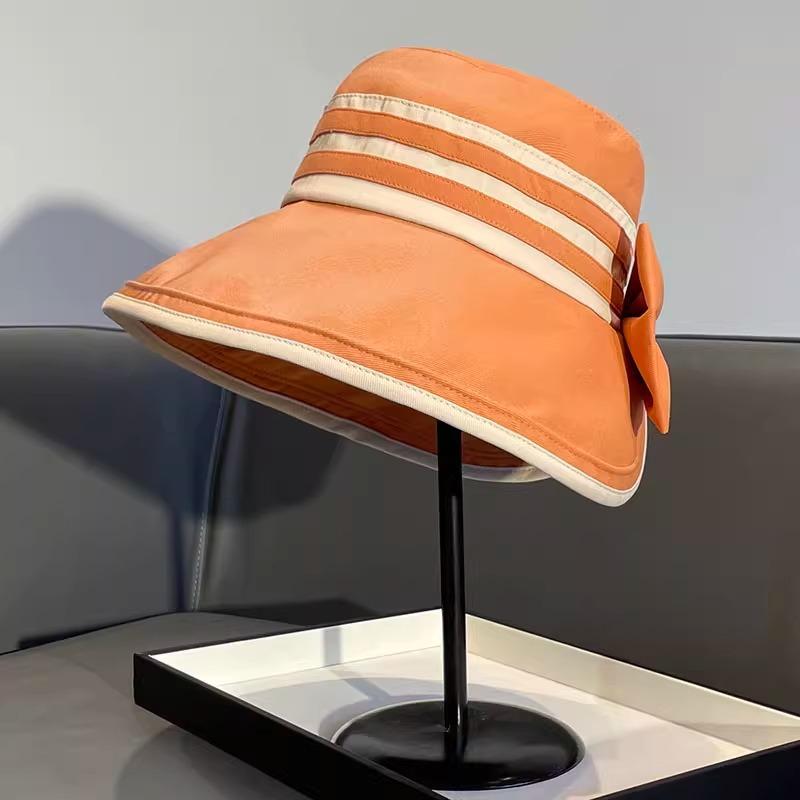 

Солнцезащитная шляпа женская шляпа-ведро с защитой лица универсальная весенне-летняя анти-ультрафиолетовая с полями дорожная солнцезащитная шляпа-котелок One Size оранжевый