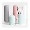 Portable Toothbrush and Toothpaste Storage Box Home Bathroom Accessory Mouthwash Cup Storage Simple Vertical Stripe Wash Cup