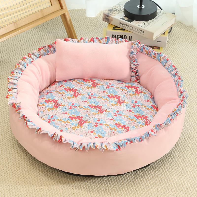 All-Season Pet Bed: Round Mat for Small-Medium Cats & Dogs