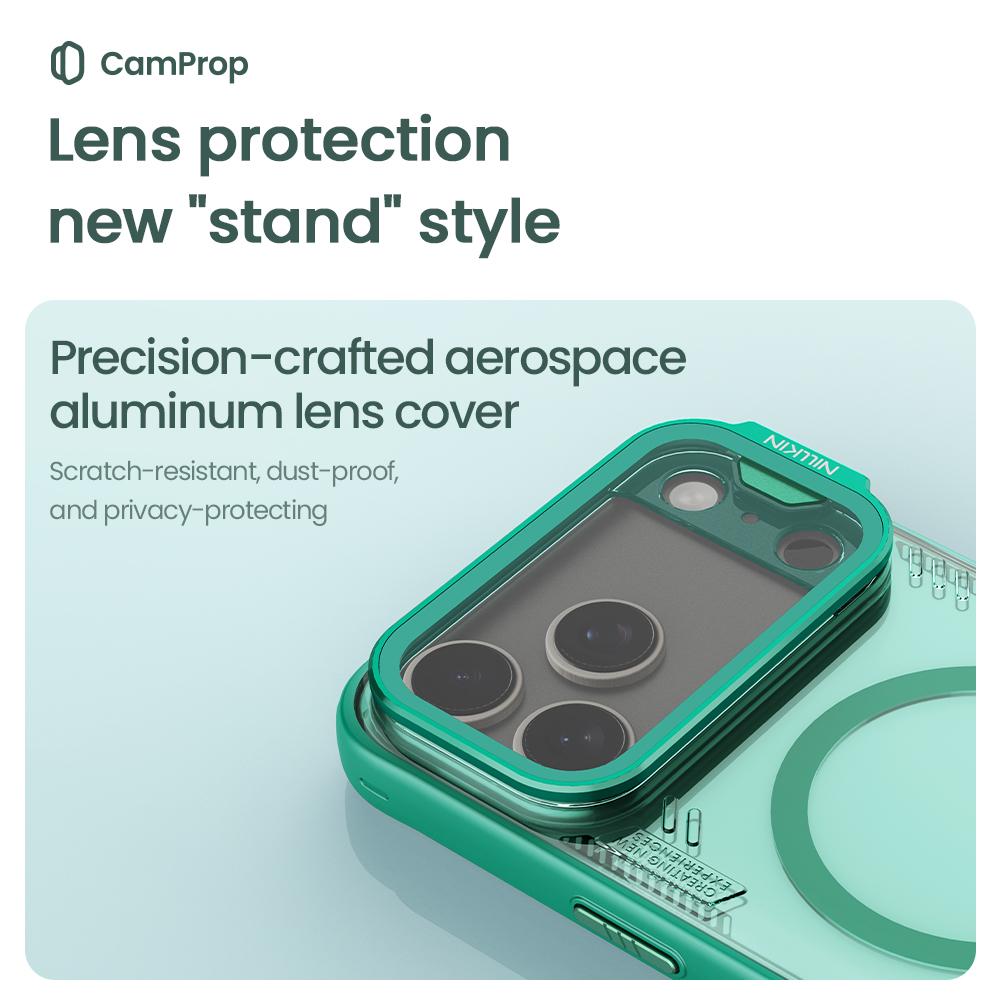 NILLKIN For iPhone 17 Pro Max Phone Cases UV Resistant TPU+PC Hard Back Cover New Metal Camera Stadn Magnetic Case
