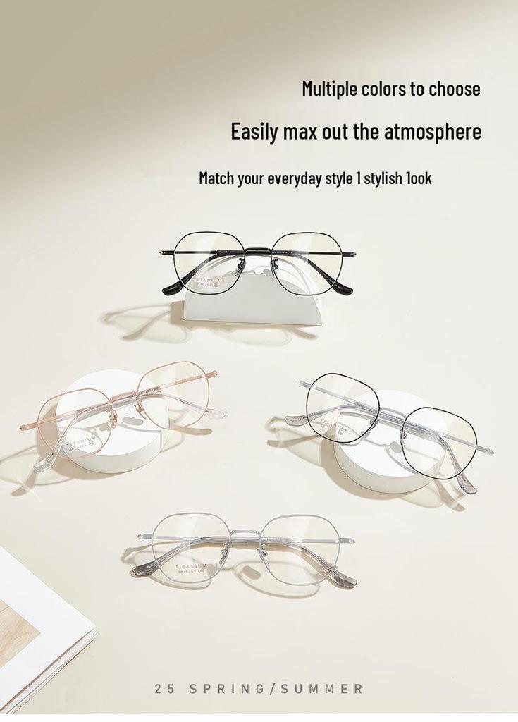 Forest-inspired Oxygen-rich Elegant Pure Titanium Glasses with Gentle, Non-pinching High-elastic Titanium Legs