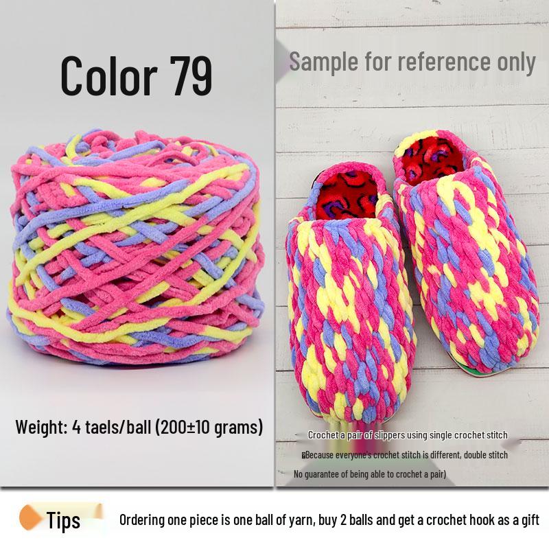 Plush Wool Yarn for Hand-Knitted Crochet Shoes & Slippers