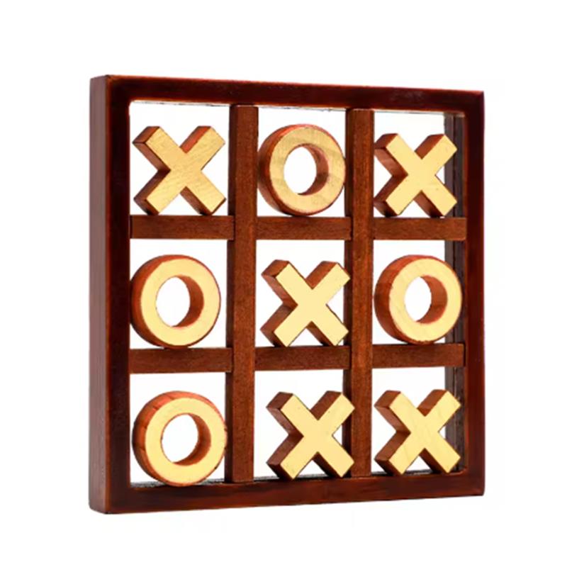 Wooden Tic Tac Toe Board Game Puzzle Toys for Party Family Fun Entertainment Parent Child Interaction Chess Best Gifts