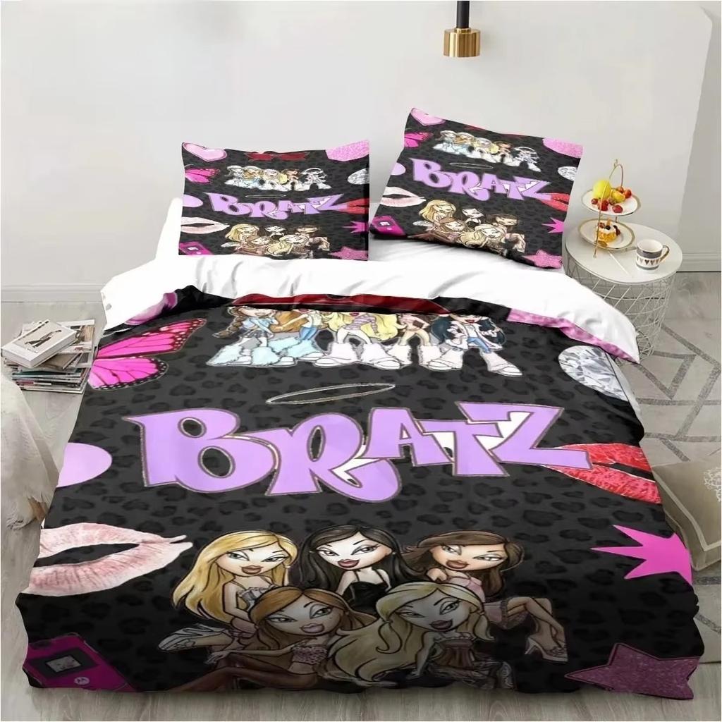 Cartoon B-Bratz 3D-Druck Kawaii Mädchen Bettwäscheset Einzelbett Twin Full Queen King Size Bettset Erwachsene Kind Mädchen Schlafzimmer Bettwäsche Geschenk