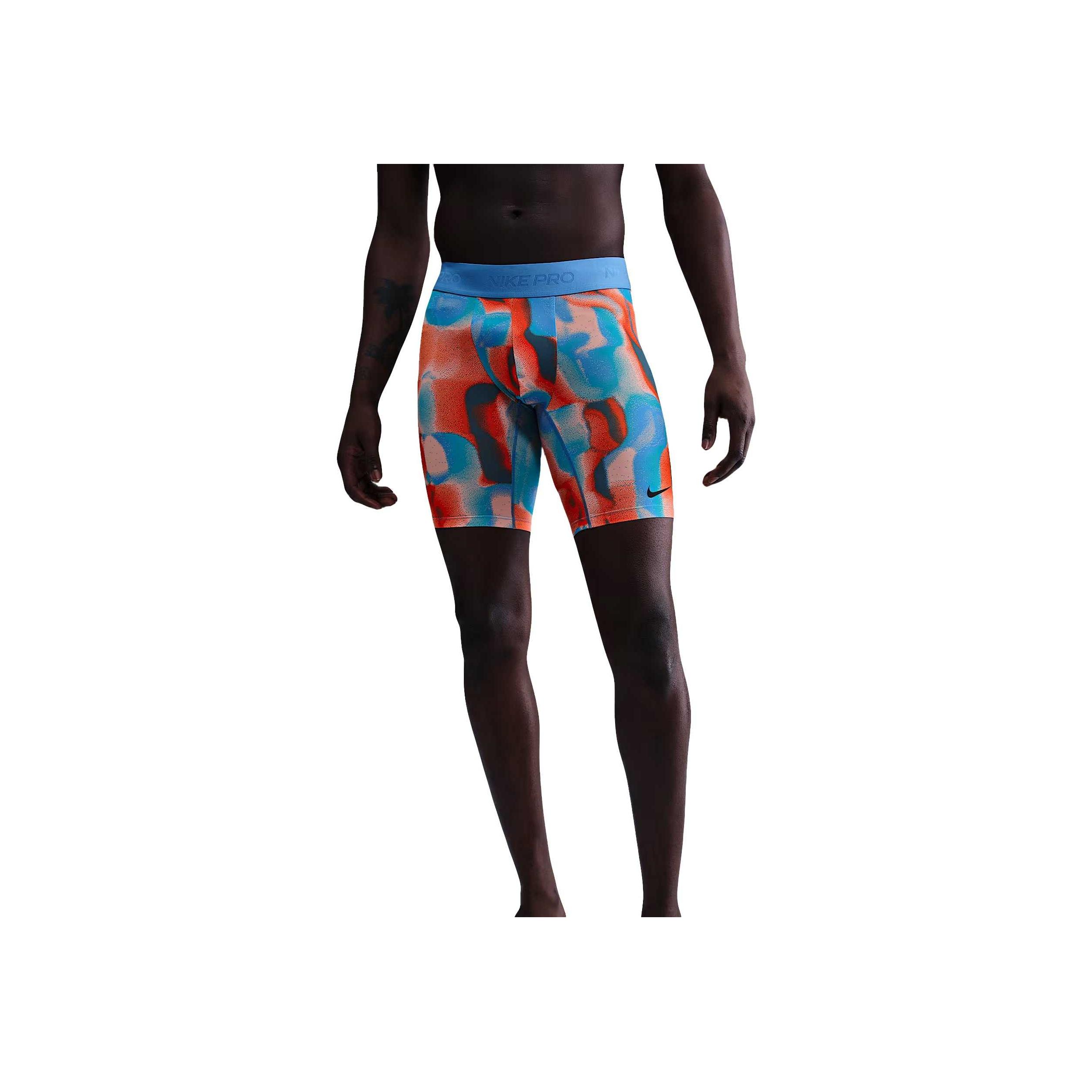 Nike Pro Dri-Fit SS25 Модные Удобные Универсальные Мягкие Повседневные Шорты Мужские шорты Синий Оранжевый HQ0223-664 L