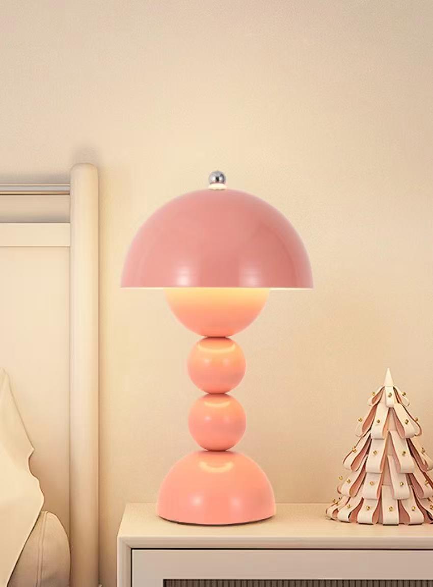 

Table Lamp Mushroom Bud Atmosphere Night Light Nordic Style Retro Creative Living Room Bedroom Desk Decorative Light Girl Gift рожевий