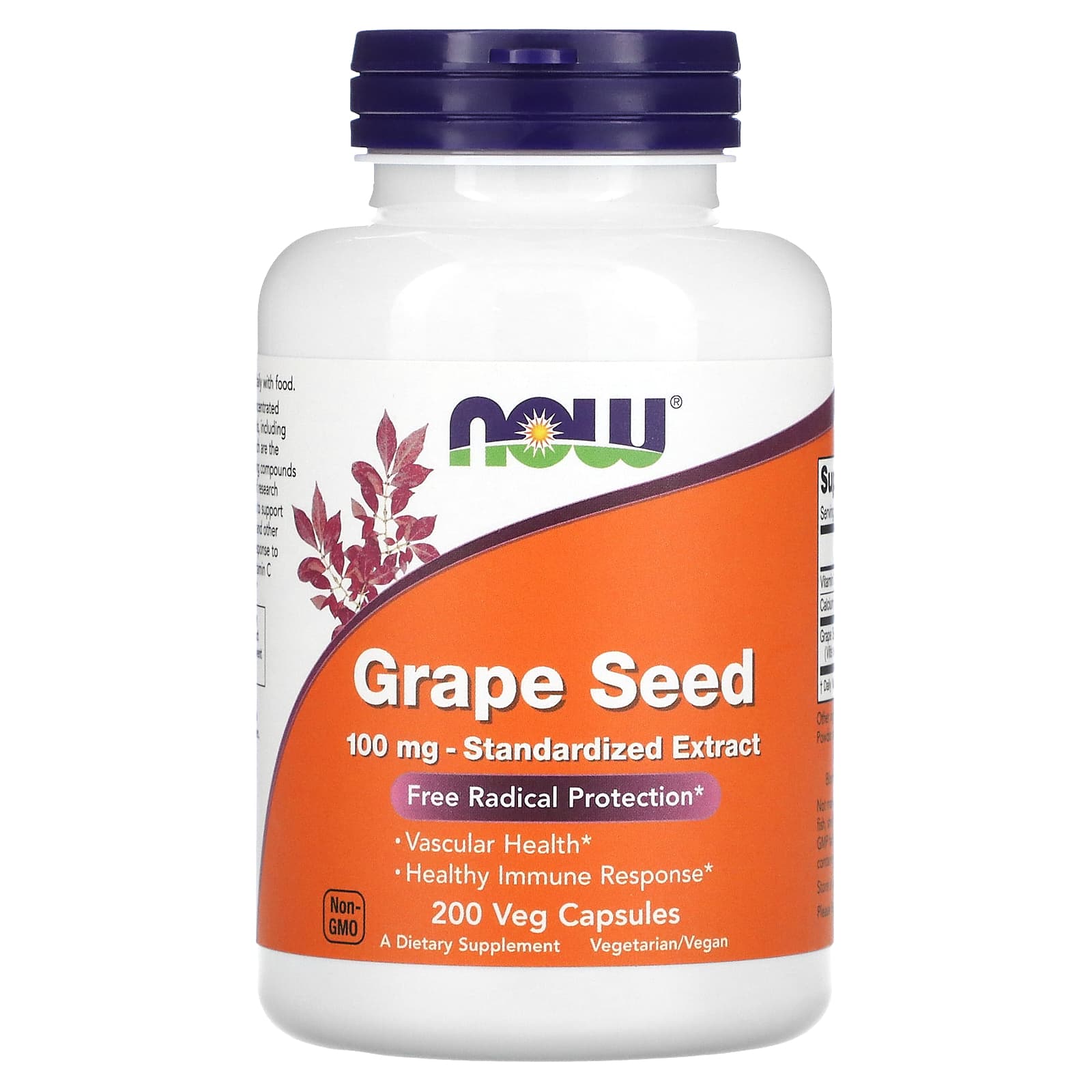 

Grape Seed, Standardized Extract, 100Mg, 200 Veggie Caps