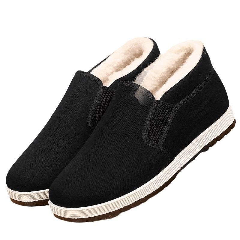 Cloth shoes winter high-top velvet thickened non-slip medium and old cold-proof warm thickened new cotton shoes men's