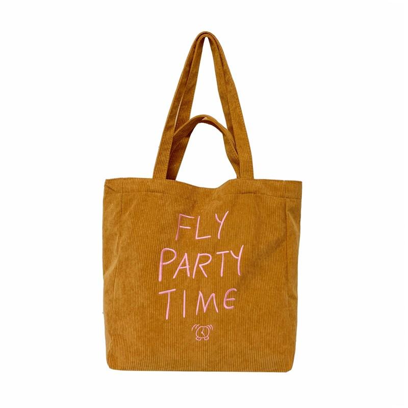 Torba na ramię z haftem literowym Torba na zakupy Torba płócienna z sztruksu Damska torebka