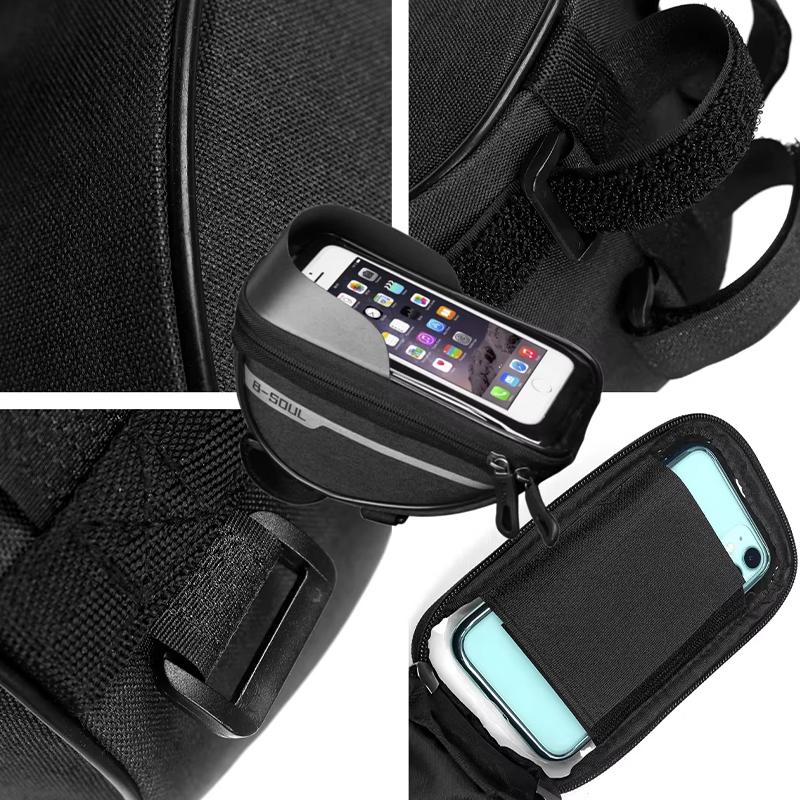 Bicycle Bag 1L Frame Front Top Tube Bike Bag Handlebar Touch Screen Cycling Bag Phone Holder Bicycle Accessories