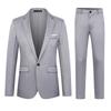 Men's Slim Fit One-Button Business Suit Set with Trousers and Notch Lapel