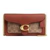 Tabby 20 Classic Presbyopia Printed Metal Logo Exquisite Calf Leather Shoulder Bag Small Women's Brass Color with Havana Caramel Color