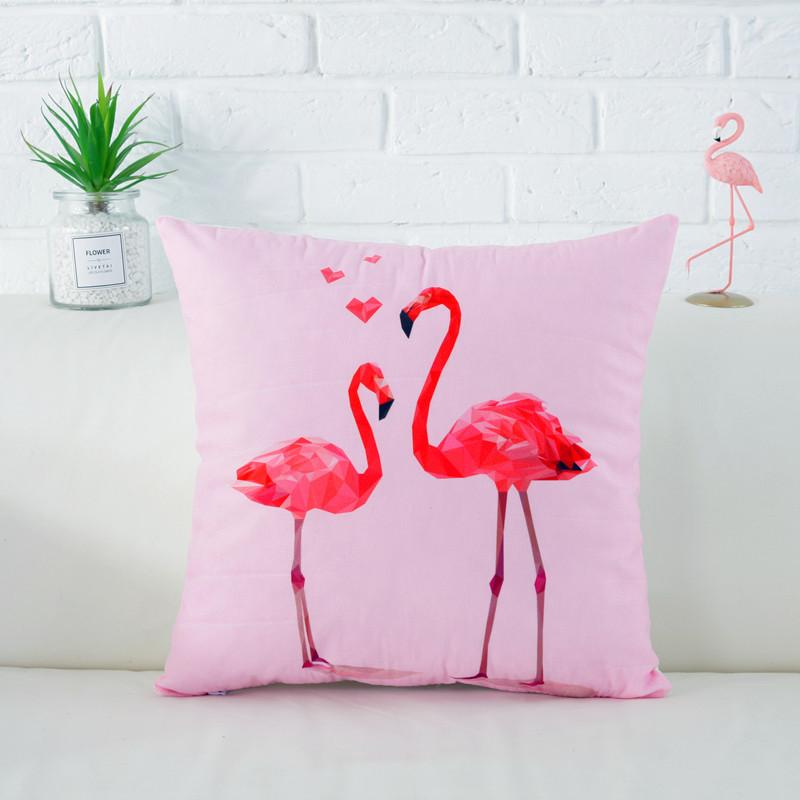 Fresh Flamingo American Nordic Style Velvet Pillowcase Car Sofa Cushion Pillow Windowsill Decorative Pillow