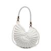 Luxury Hand-woven Shell Bag Women Seaside Conch Shell Messenger Shoulder Bag Exquisite Pearl Chain Fashion Holiday Shopping Bag