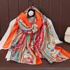 Luxury Brand 180*90cm Foulard Summer Seda Autumn Winter Popular Style Printing Women's Cachecol Syilent