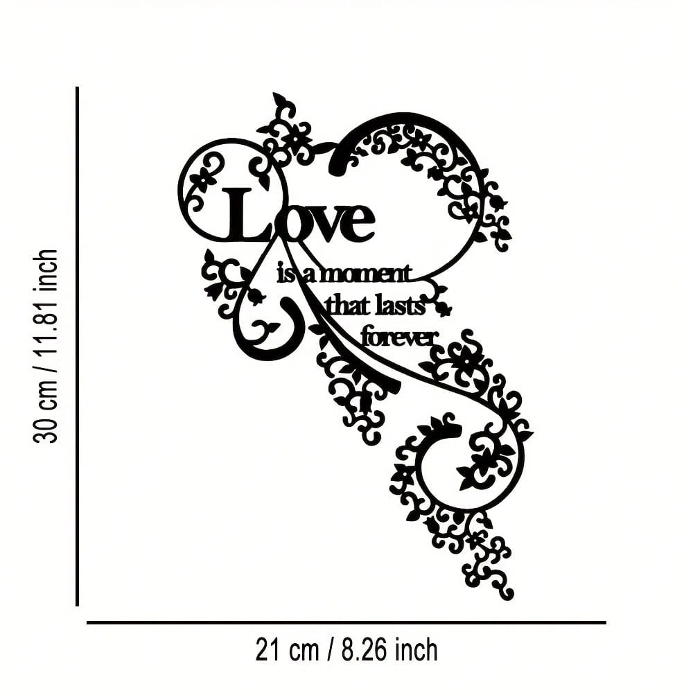 Vintage Metal Wall Art Romantic Love Quote Heart Plaque Home Decor Gift