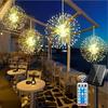 180-450LEDs Solar Star Burst Ball Lights, Remote Control 8 Modes Adjustable Hanging Copper Wire Firework Lights, for Yard Light