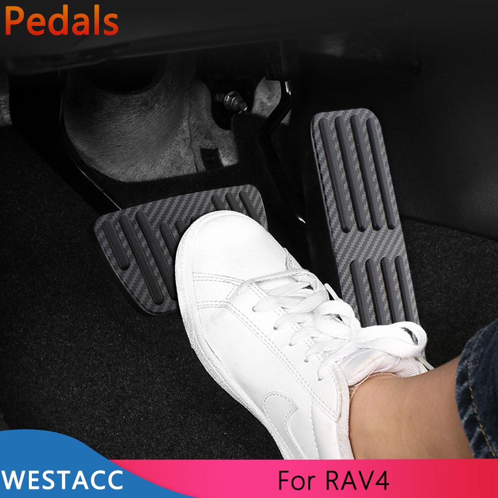 Carbon Fiber Car Pedals for Toyota RAV4 RAV 4 XA50 2022 Accelerator Brake Foot Rest Pedal Cover