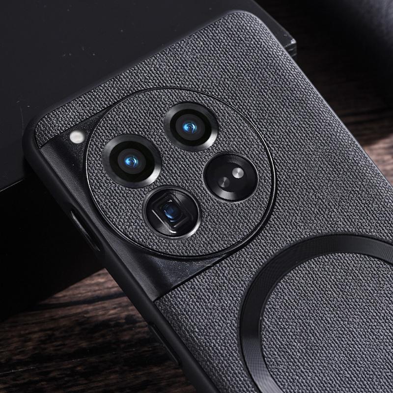 For OnePlus 12 5G Magnetic Case TPU+Cloth Scratch Resistant Phone Cover