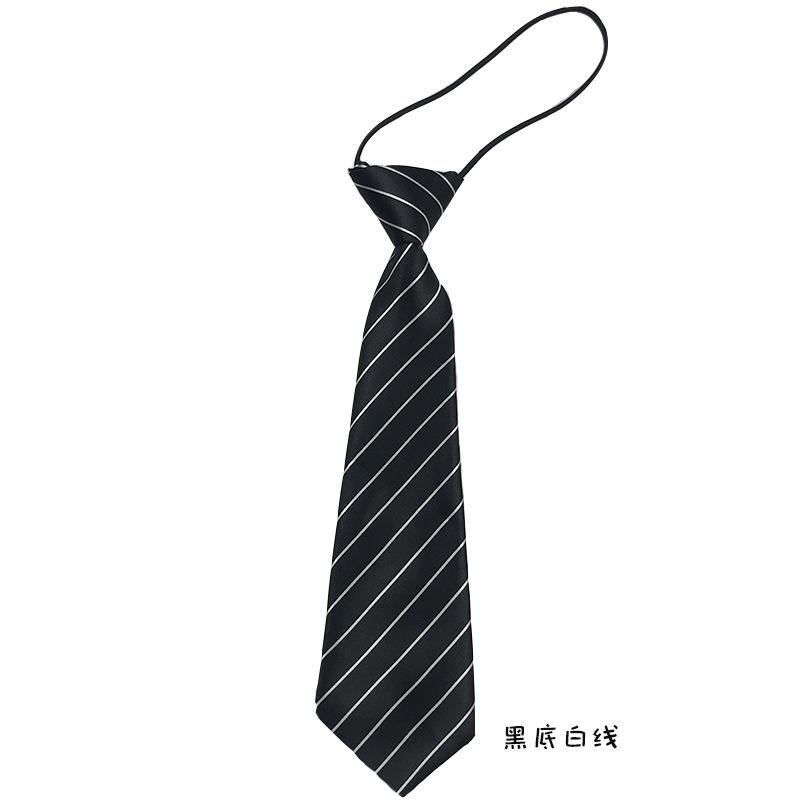 2024 Children'S Lazy Tie Black And White Color Children'S School Kindergarten Tie