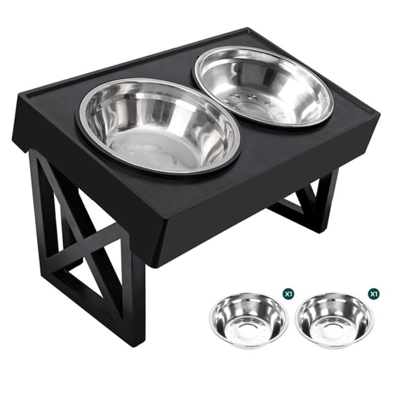 Gamelle Surélevée Réglable Pour Chien – 4 Hauteurs, 2 Bols Inox 1,5L, Antidérapante – Pour Petite, Moyenne Et Grande Taille – Avec Distributeur Lent
