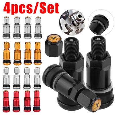 4pcs Car Tubeless Wheel Tyre Valve Stems Universal Metal Car Motorcycle Tubeless Wheel Tyre Valve Stems Caps Replacement 