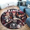 Chainsaw Man Round Area Rug Carpet Rug For Living Room Bedroom Sofa Playroom Decor Nonslip Floor Mat