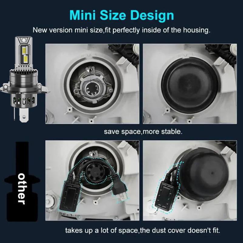 2PCS 28000LM H7 H4 H11 9005 LED Bulb Fog Lights Canbus No Error 6000K White  DRL Daytime Running Car Lamp 12V 1:1 Size