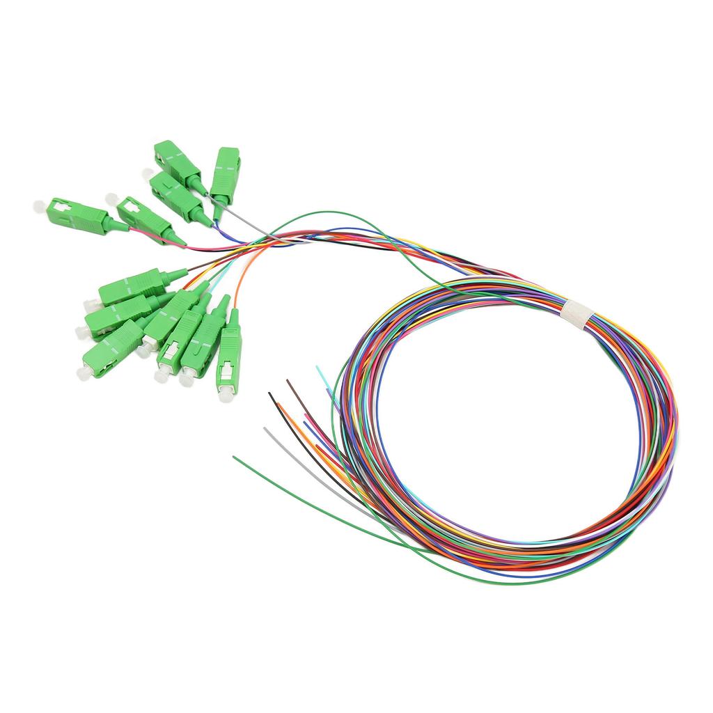 1.5 Meter Fiber Optic Pigtail 12 Strands SC APC 12 Color Single Mode Fiber Optic Pigtail for Welding Network