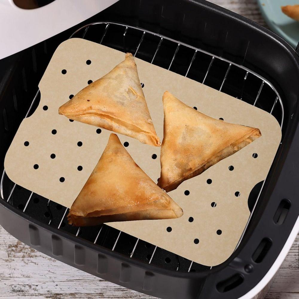 100 Piece Perforated Air Fryer Baking Paper Disposable Air Fryer Liner Air Fryer Lining Paper BBQ