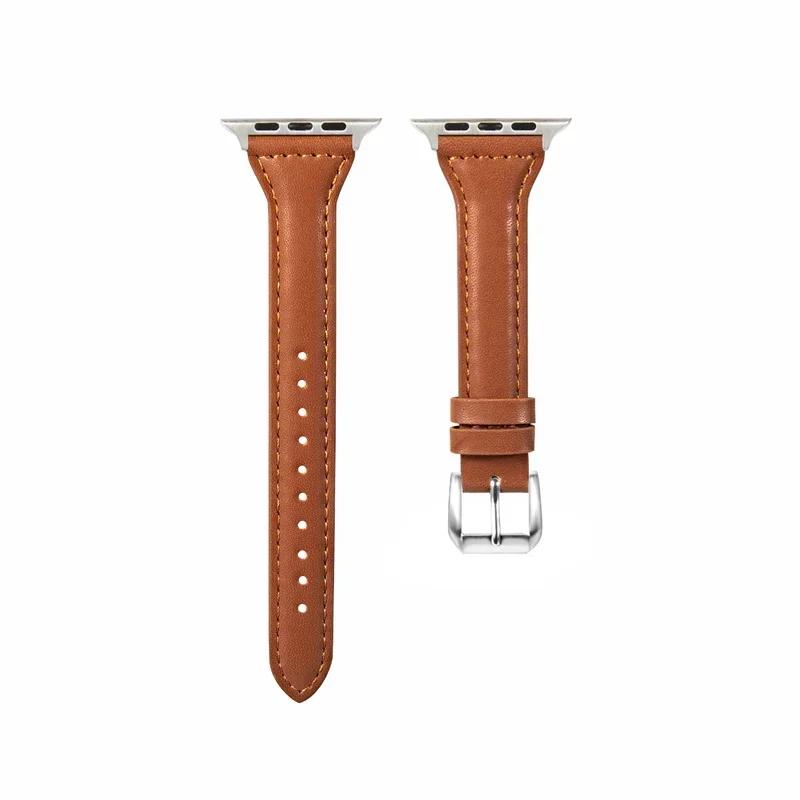Slim Leather Strap for Apple Watch Bands 45mm 44mm 40mm 41mm 42mm 46mm Ultra 2 49mm 44 Mm Bracelet  10 9 8 7 Se 5 4 6