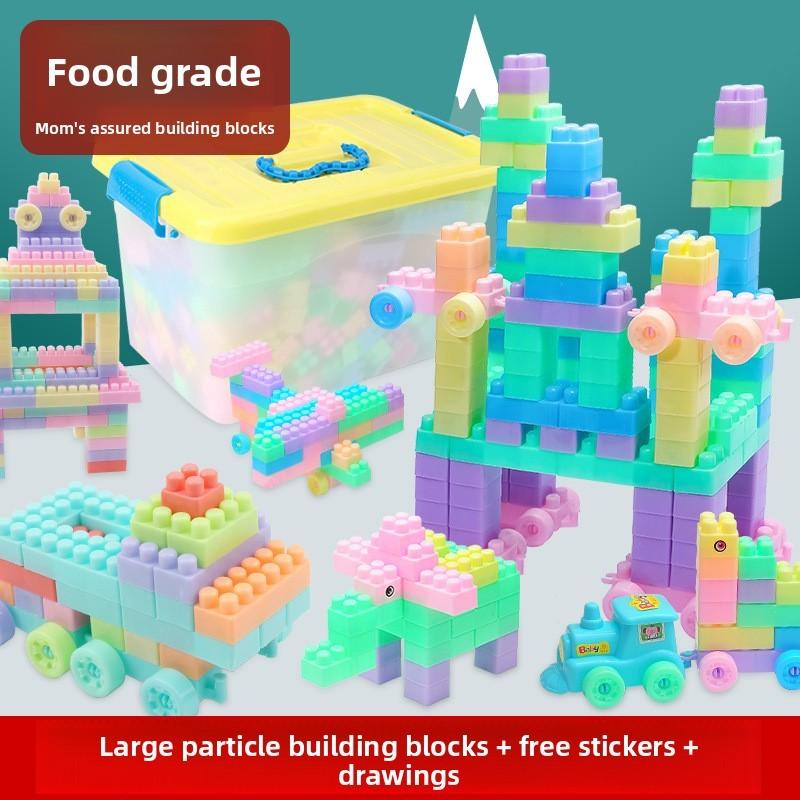 Plastic Building Blocks Toy For Kids With Large And Small Pieces For Brain Development And Hand Eye Coordination