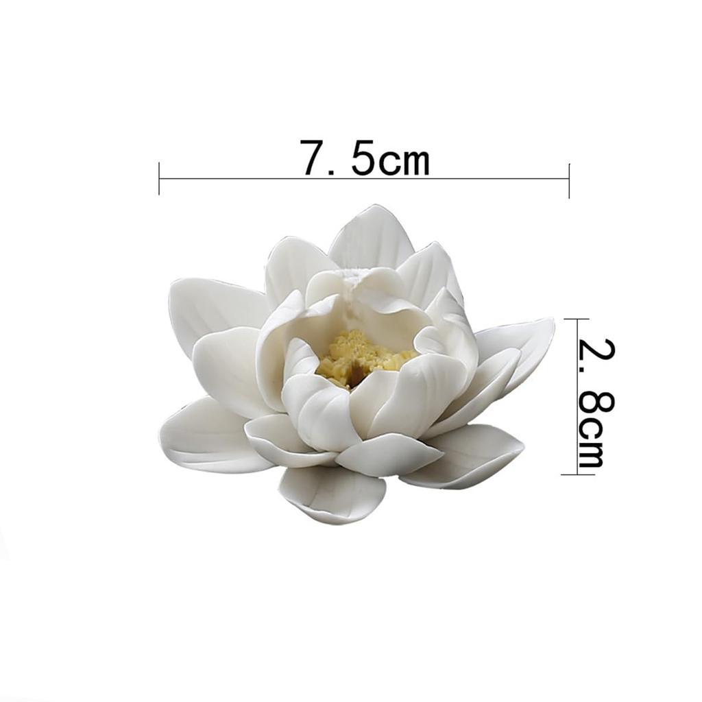 Lanito Ceramic Incense Burner with Lotus Flower Design, Stylish Incense Burner for Buddhist Altars, Relaxation, Meditation, Sleep, Study, Zen, Yoga,