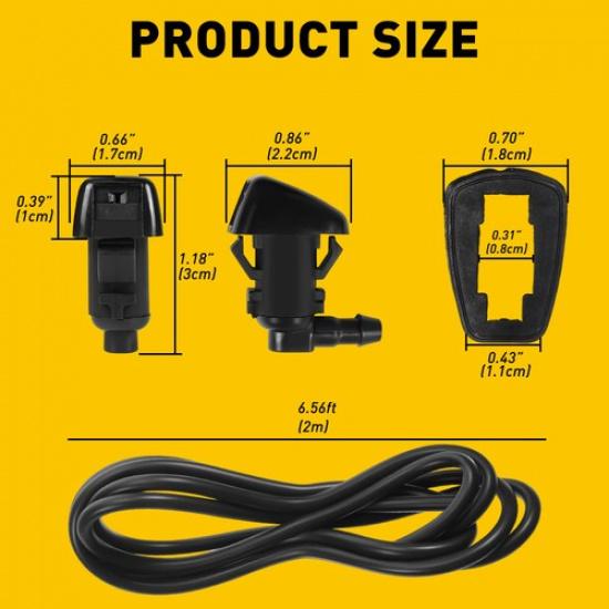 55157319AA Windshield Washer Nozzle+Hose for Set Grand 2005-2016 Cherokee Jeep