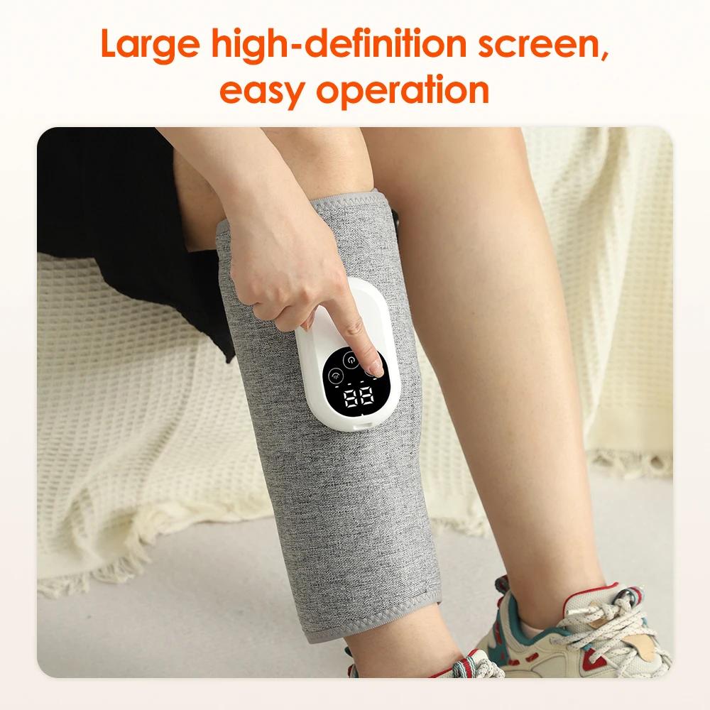 Rechargable Leg Massager Airbag Kneading Calf Massage Hot Compress Relax Leg Muscles 4-speed Timer Legs Shaping Relief Soreness