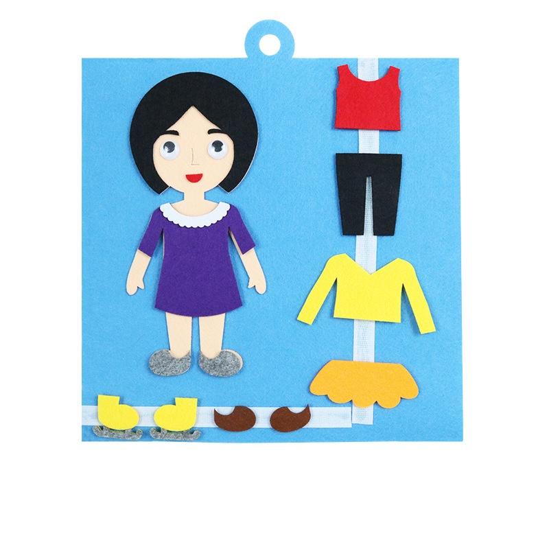 

Быстрая смена одежды, сделай сам, для детей, игрушки из фетра, развивающие головоломки Монтессори, детские игрушки для раннего образования, детский сад Mother