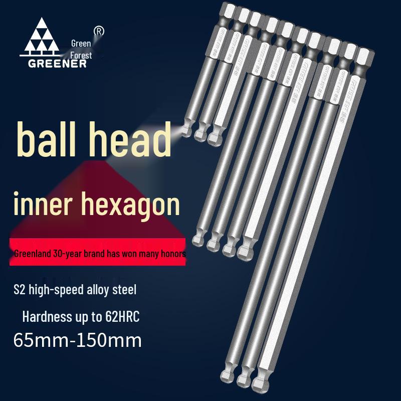 Green Forest High-Hardness Ball Head Magnetic Hex Screwdriver for Electric & Hand Drills