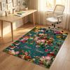 Floral Garden Theme Crystal Velvet Rug Personalized Custom Name Text Soft Floor Mat Home Decor