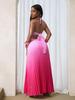2026 Elegant Gradient Backless Halter Dress for Women