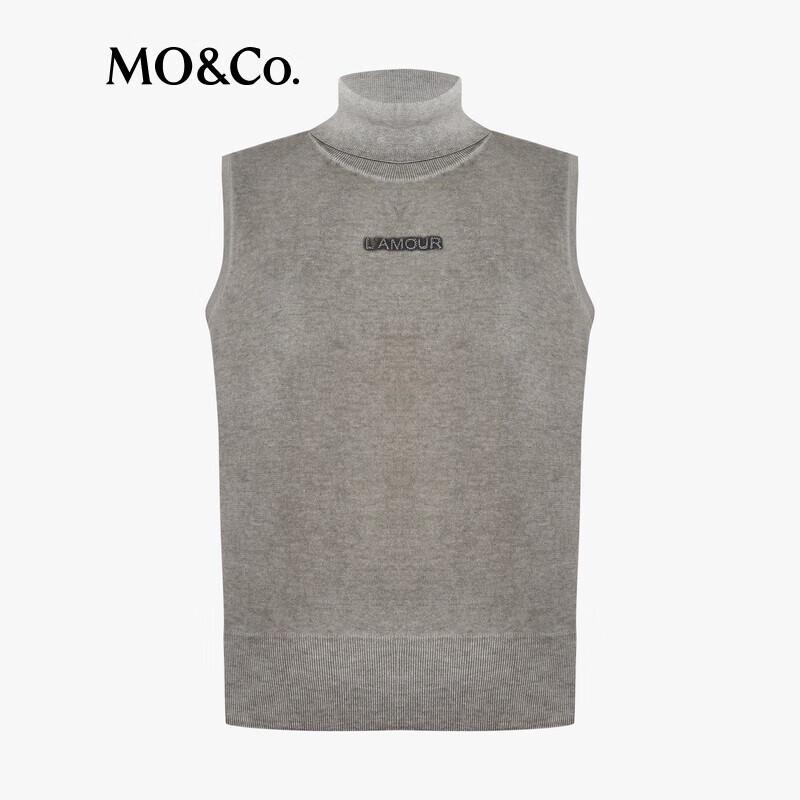 MO&Co. Acetate Blend High-Neck Sleeveless Knit Top